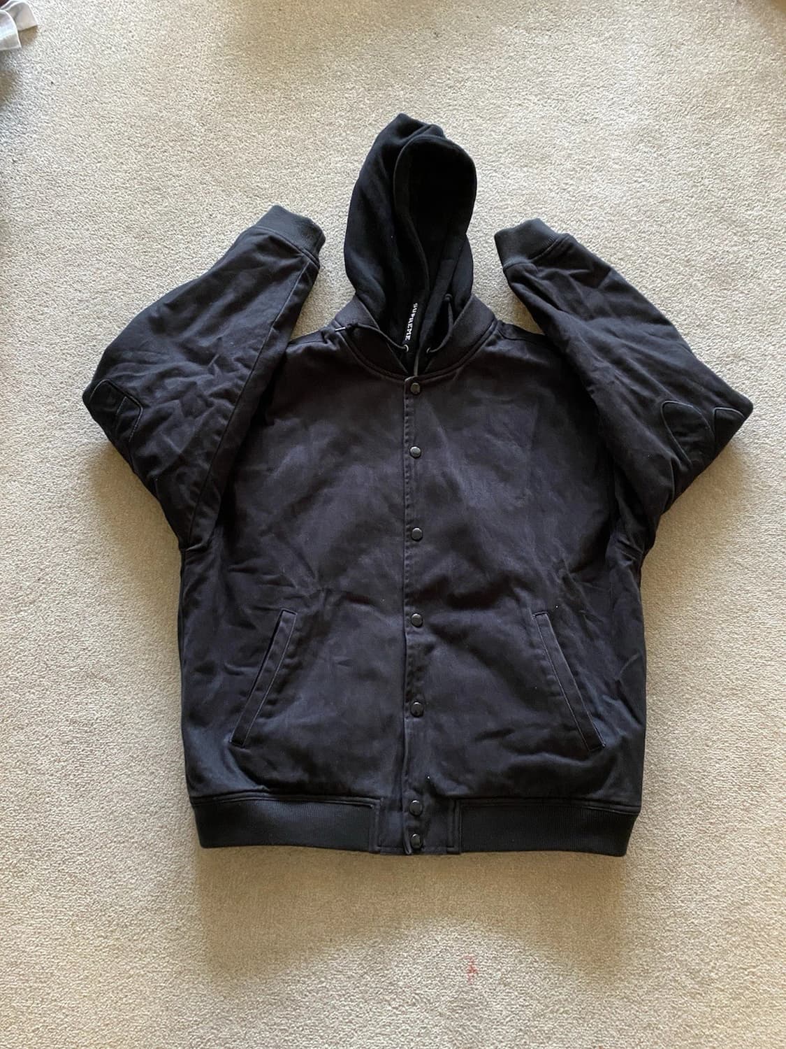 슈프림 후드 트윌 바시티 자켓 블랙 상품이미지3