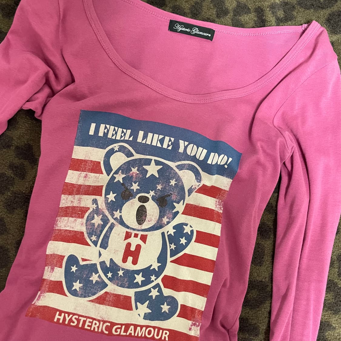 히스테릭글래머 퍽베어 성조기 롱슬리브 티셔츠 오네갸루  상품이미지2