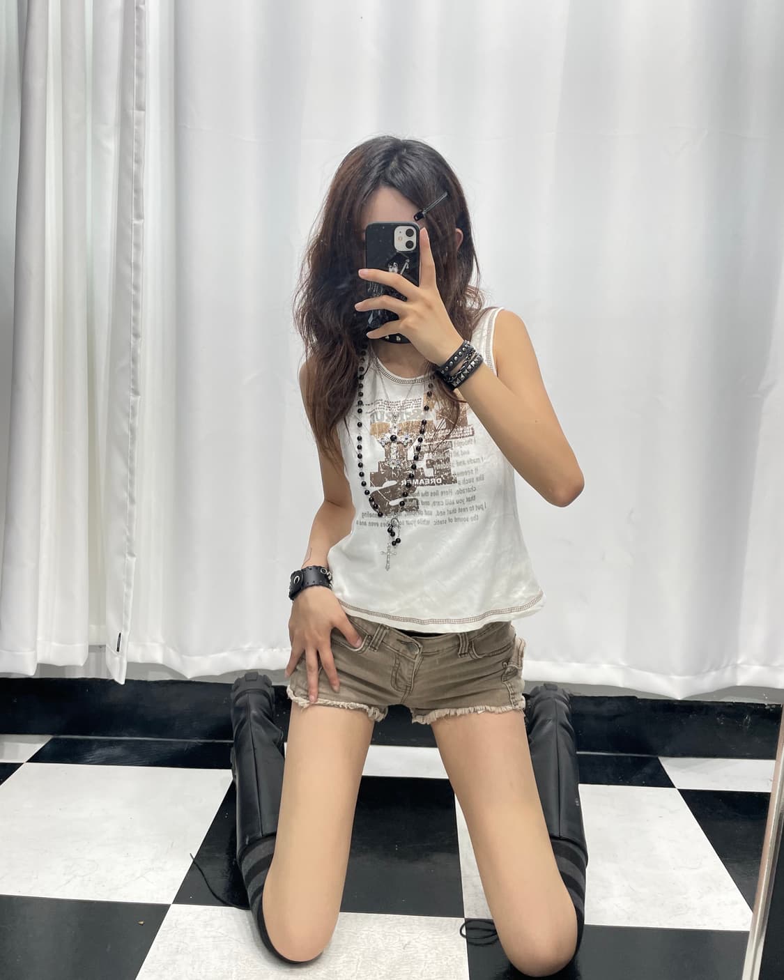 🎸화이트 프린팅 슬리브리스🎸 상품이미지4