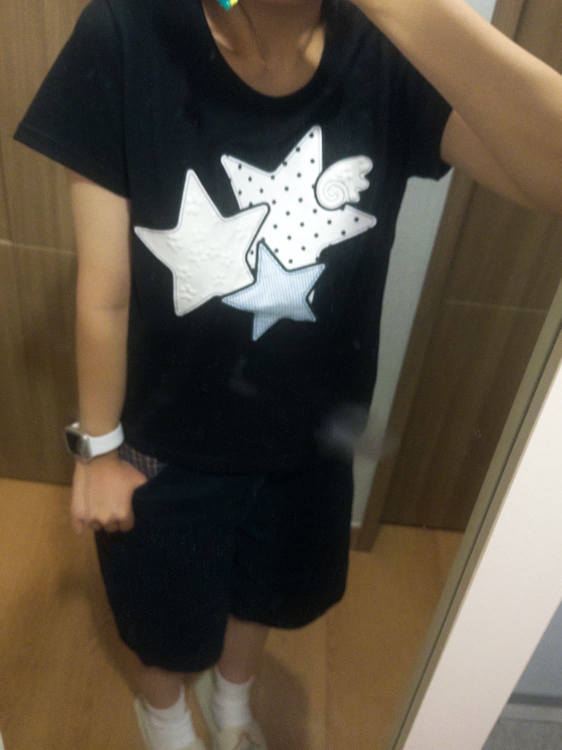 팬시클럽 믹스 스타 엔젤 패치 티 (BLACK) M 상품이미지5