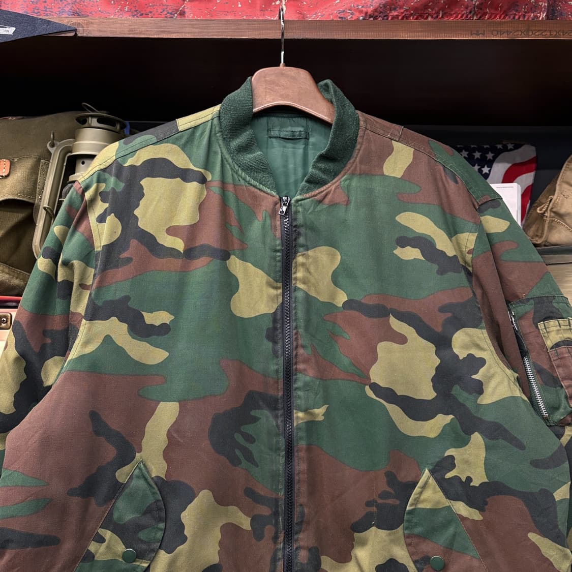 80s M81 우드랜드 카모패턴 리버시블 MA-1 플라이트 자켓 N478 상품이미지3