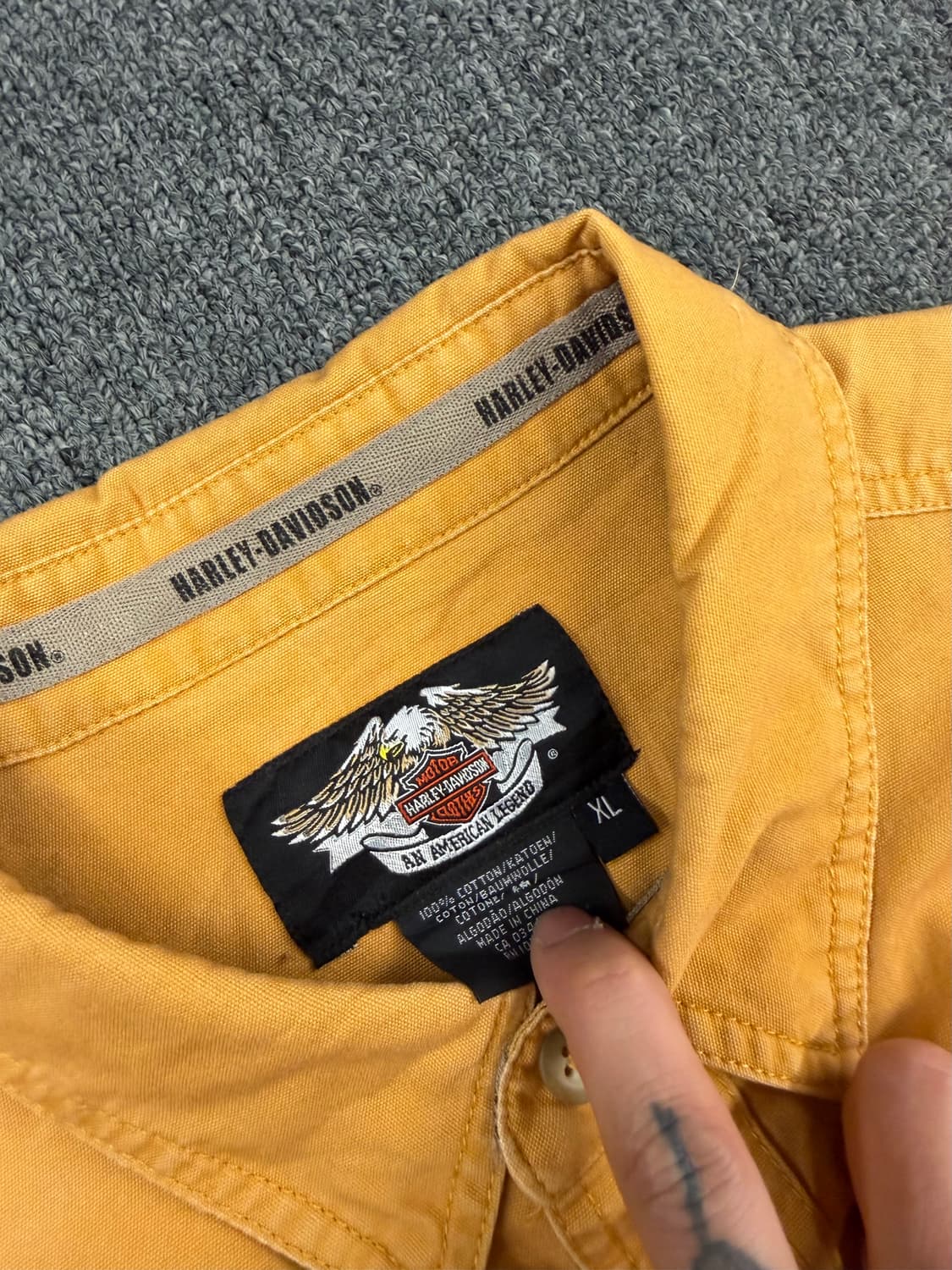 XL)할리데이비슨 빈티지 후면자수포인트 커스텀조끼 베스트 상품이미지3
