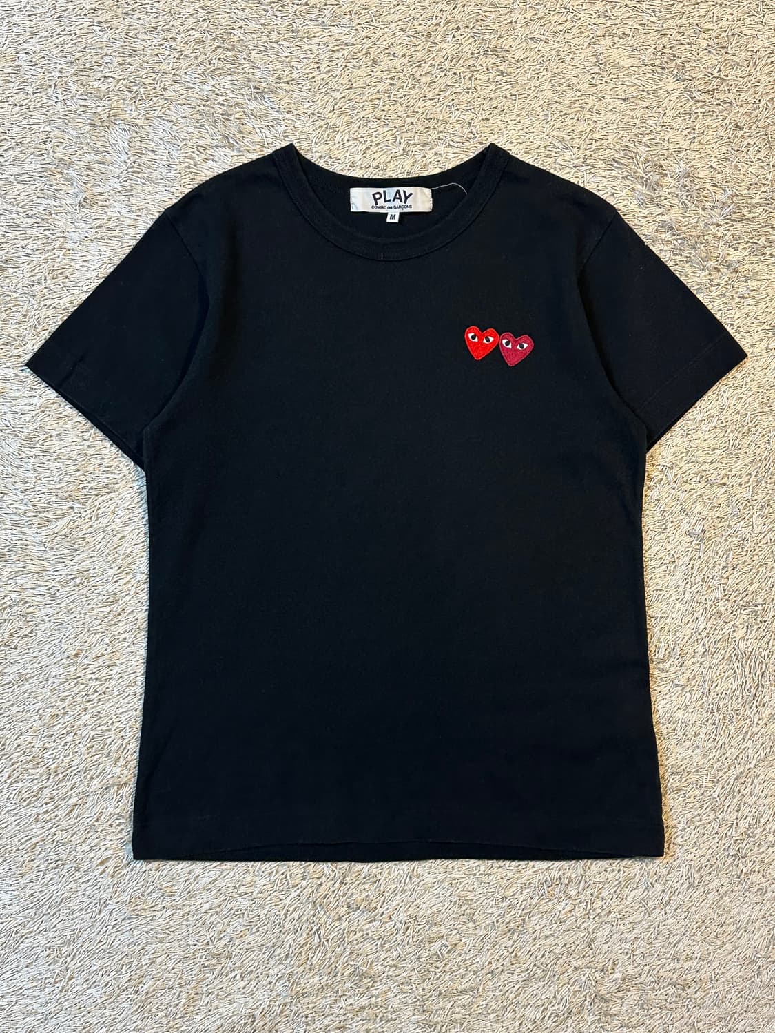 꼼데가르송 CDG 더블 하트와펜 반팔 티셔츠 블랙 상품이미지1