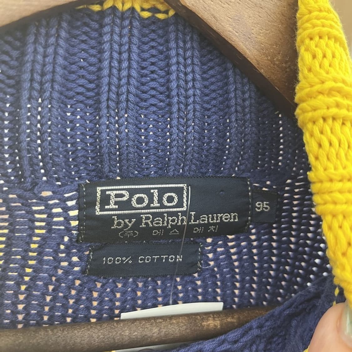 폴로 랄프로렌 80s 에스에치 패치 오버핏 코튼 니트 100 C05538 상품이미지5