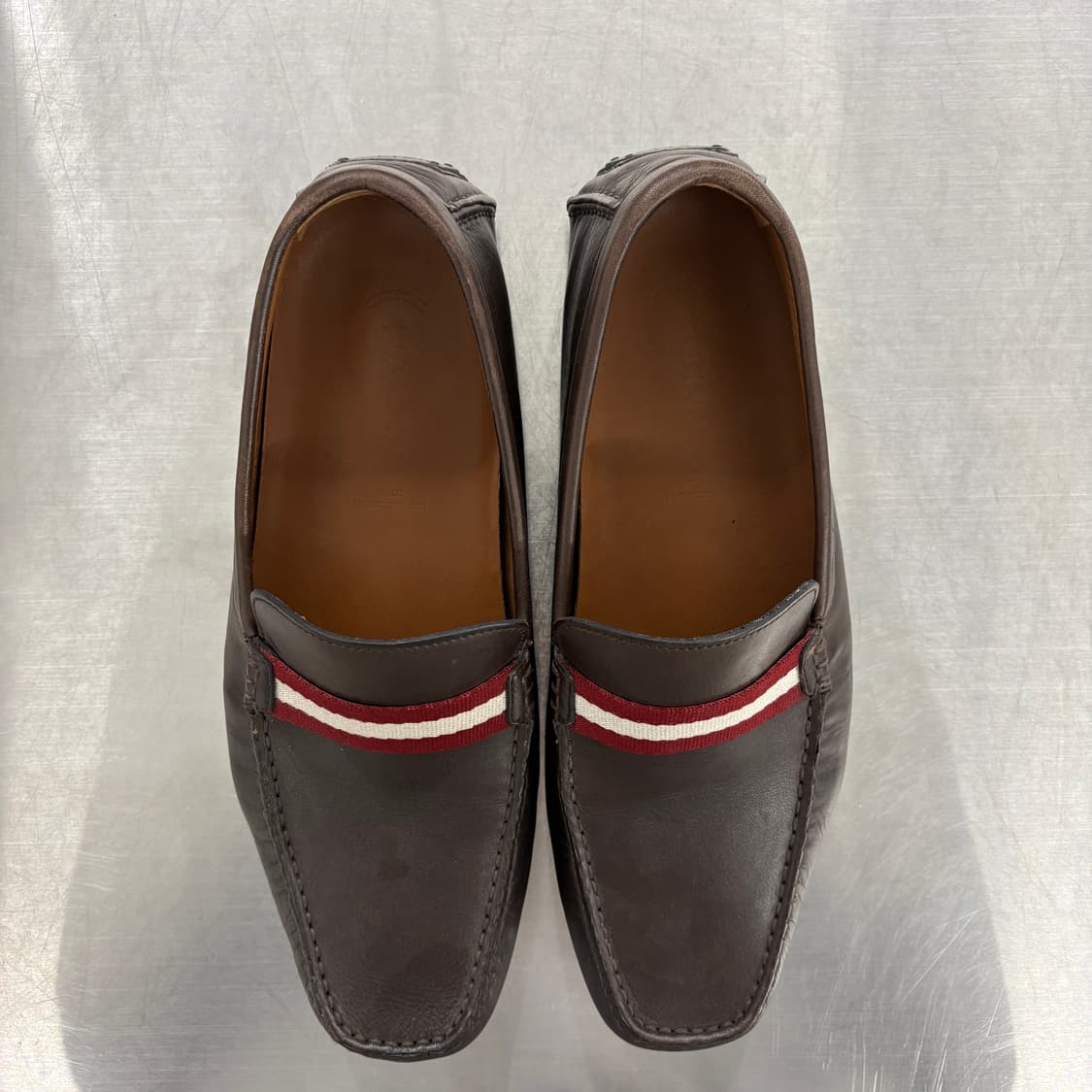 Bally 발리 브라운 가죽 로퍼 슈즈 255mm 상품이미지4