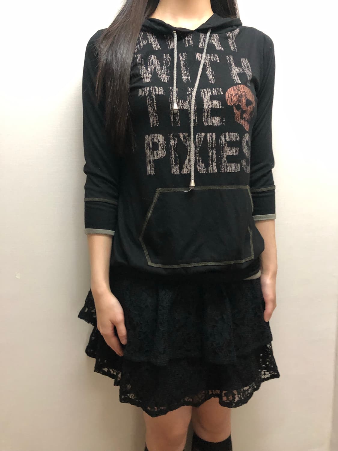 빈티지 블랙 펑크 후디 상품이미지3