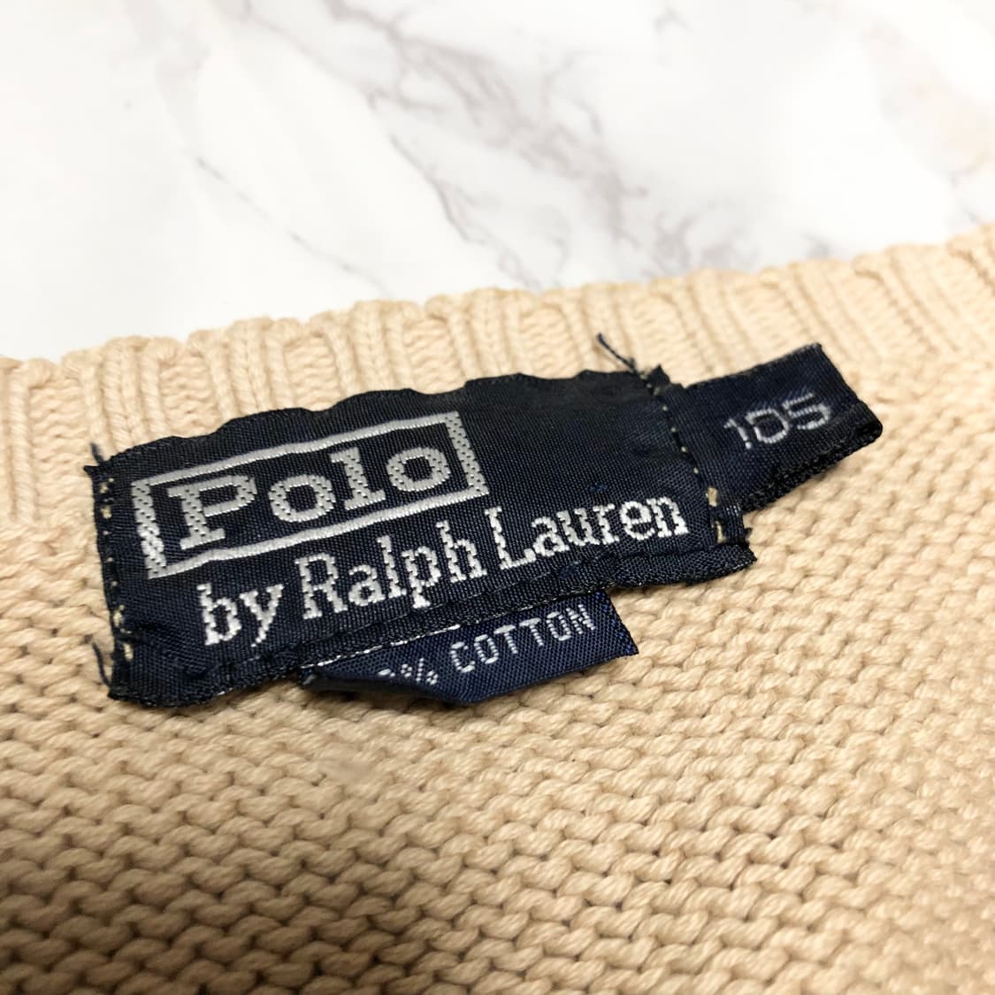 폴로 랄프로렌 브이넥 니트 베이지 상품이미지4