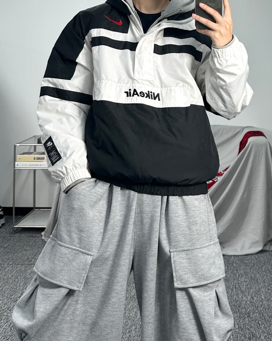 나이키 에어 우븐 배색 아노락 자켓 M 상품이미지3