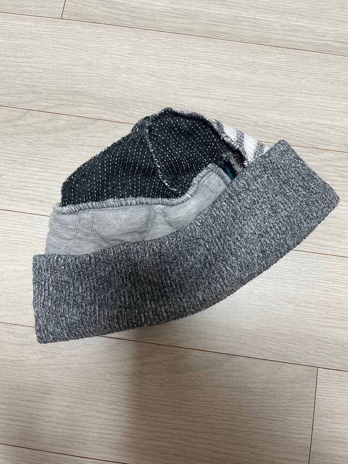 코이세이오 패치워크 비니 그레이 상품이미지2