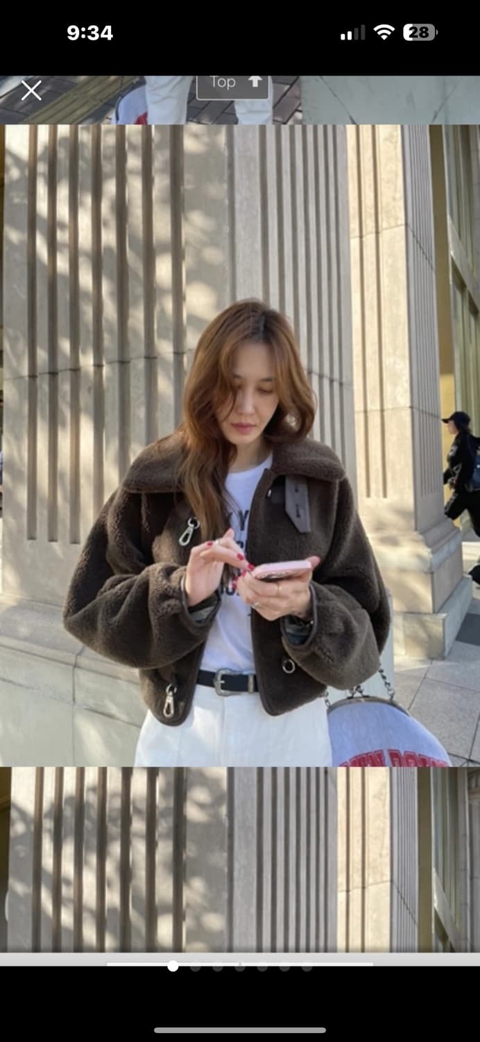 HAE146 윤혜진 테디 숏 코트 브라운 M 상품이미지1