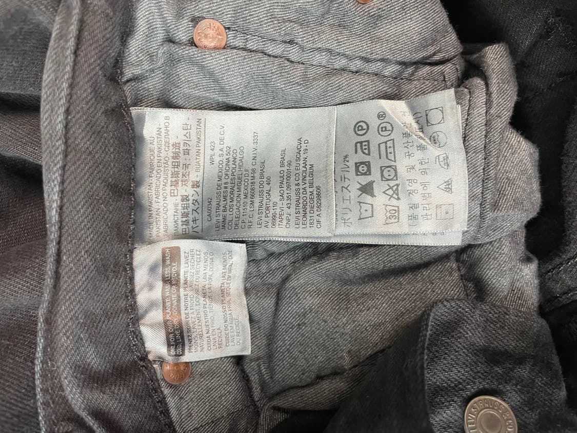 리바이스 501 블랙 데님 팬츠 상품이미지5