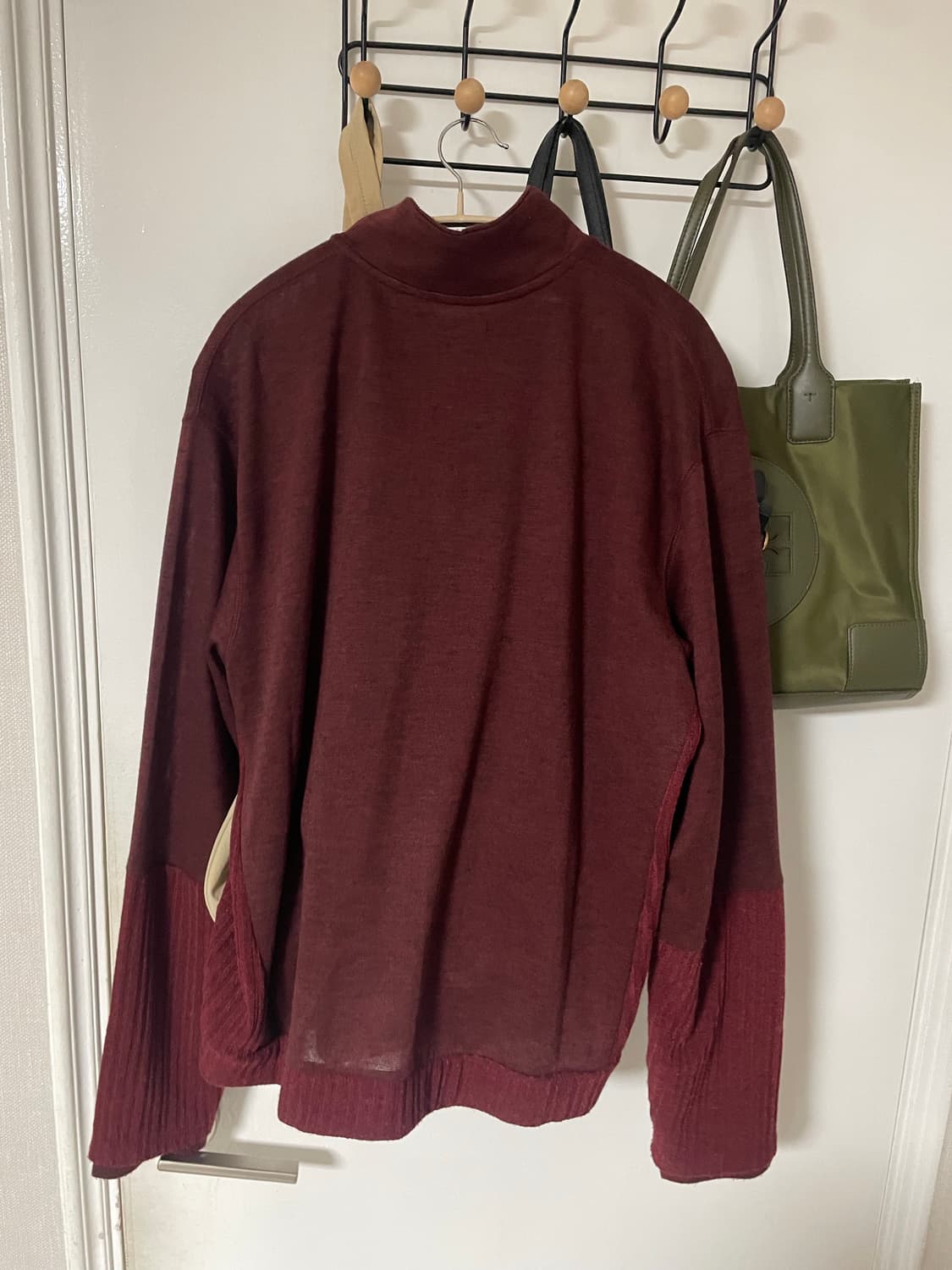 해칭룸 더블슬리브 가디건 다크 레드 5사이즈 상품이미지2