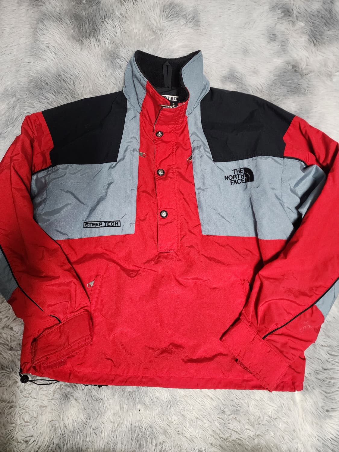 노스페이스 스팁테크 아노락 바람막이 레드 XL 상품이미지1