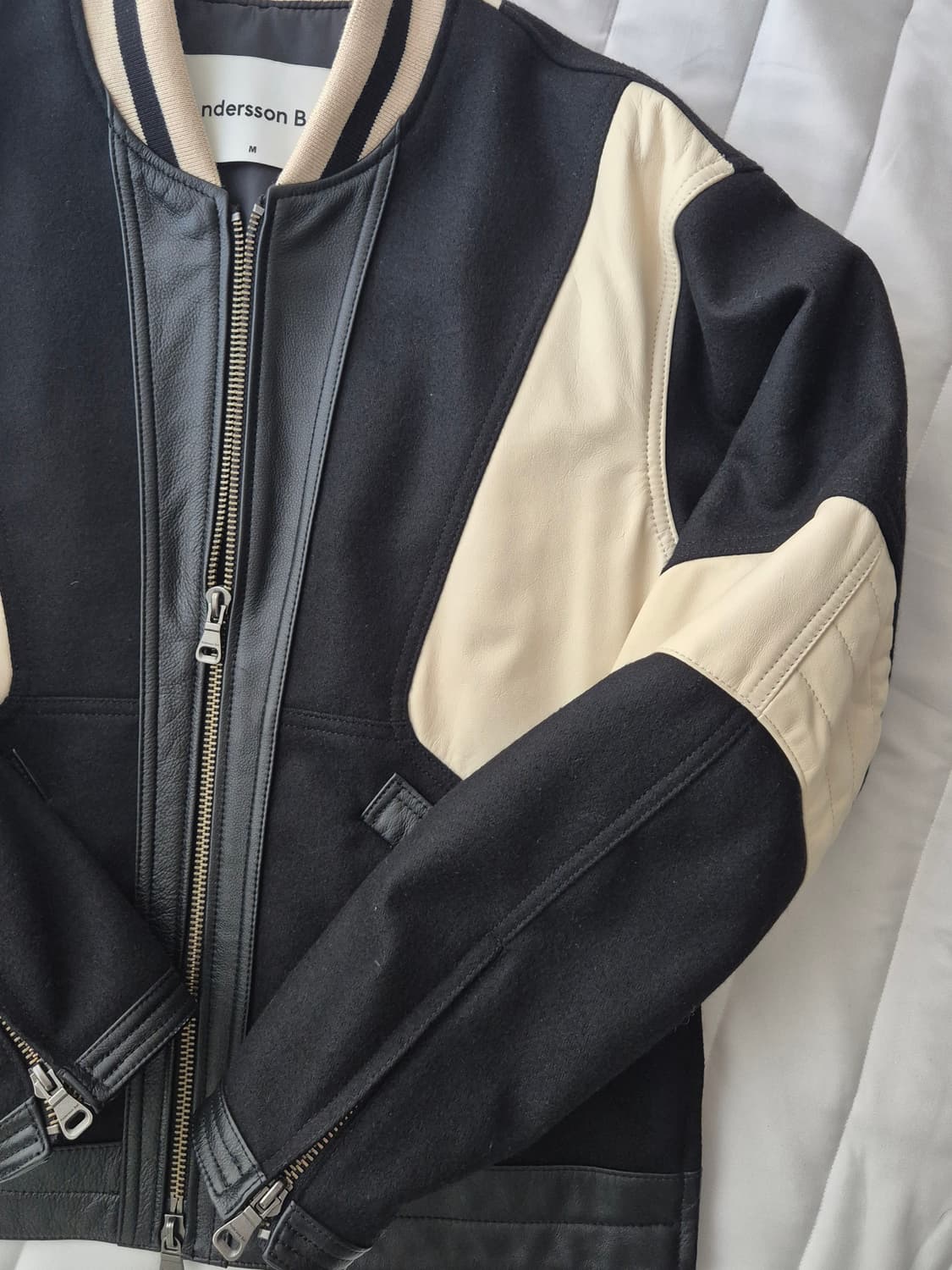 (M) 유니섹스 레더 모터사이클 패디드 자켓 상품이미지3