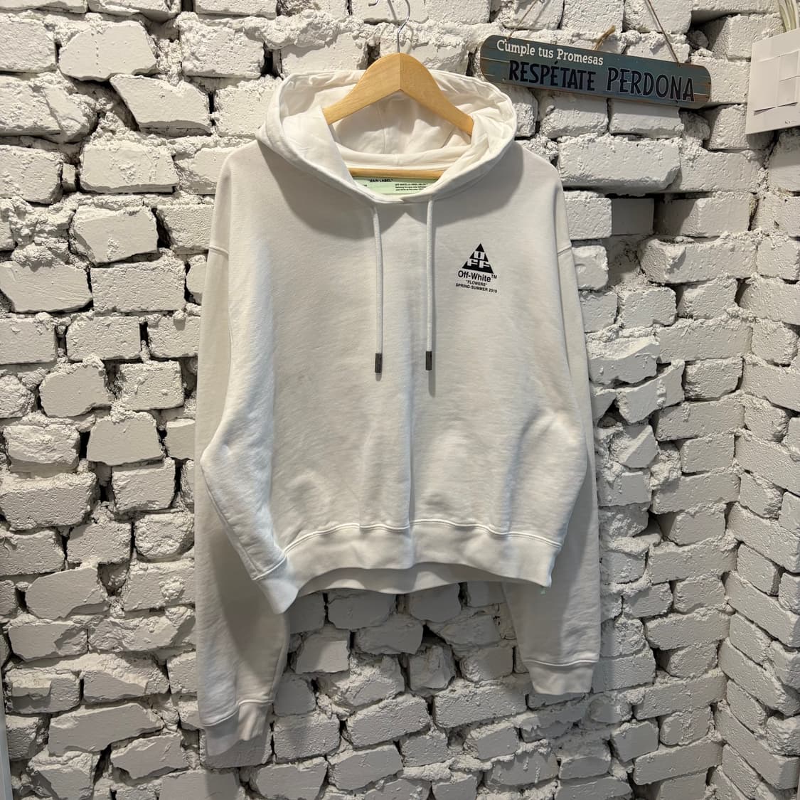 오프화이트 플라워 백로고 후드티 상품이미지3