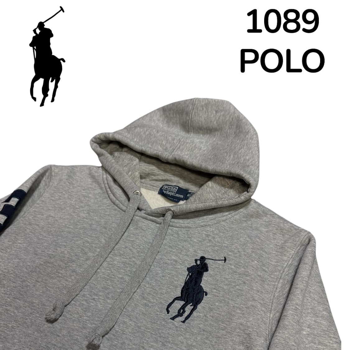 폴로 랄프로렌 빅포니 오버핏 회색 후드티 S 상품이미지4