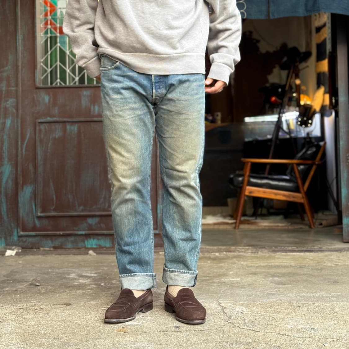 리바이스 501 워시 데님 팬츠 34 상품이미지7