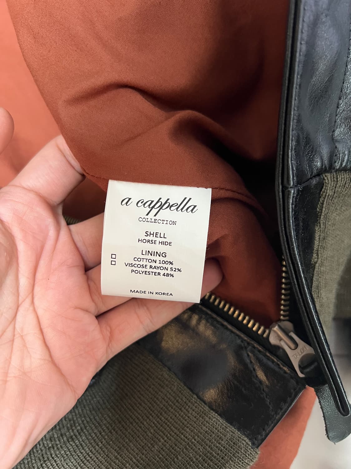 택포75) 아카펠라클로딩 A-2 말가죽 자켓 a2 홀스하이드 42 상품이미지6