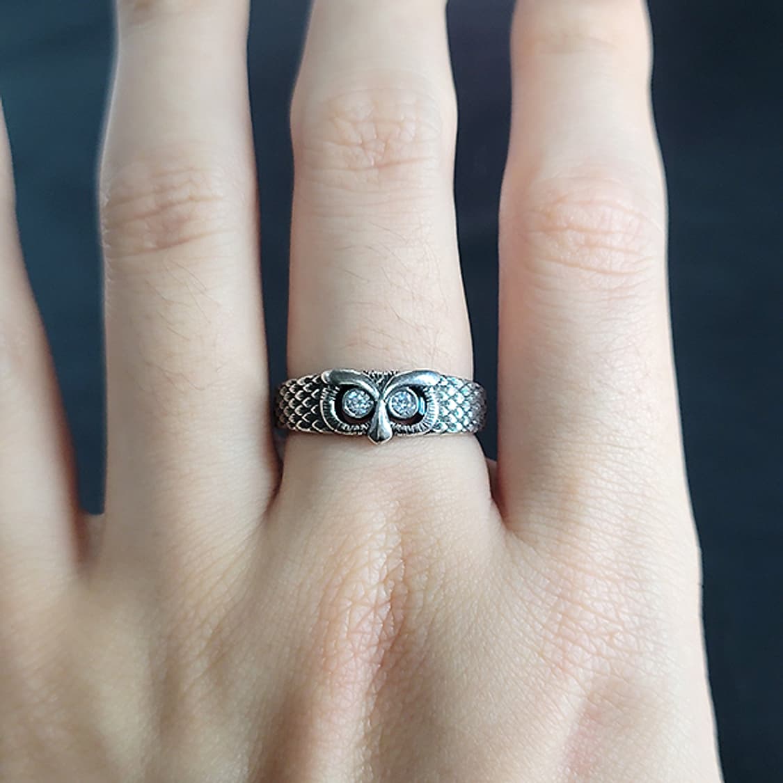 Minerva 실버 남자 엔틱 빈티지 선물 지혜 여신 부엉이 반지 상품이미지7