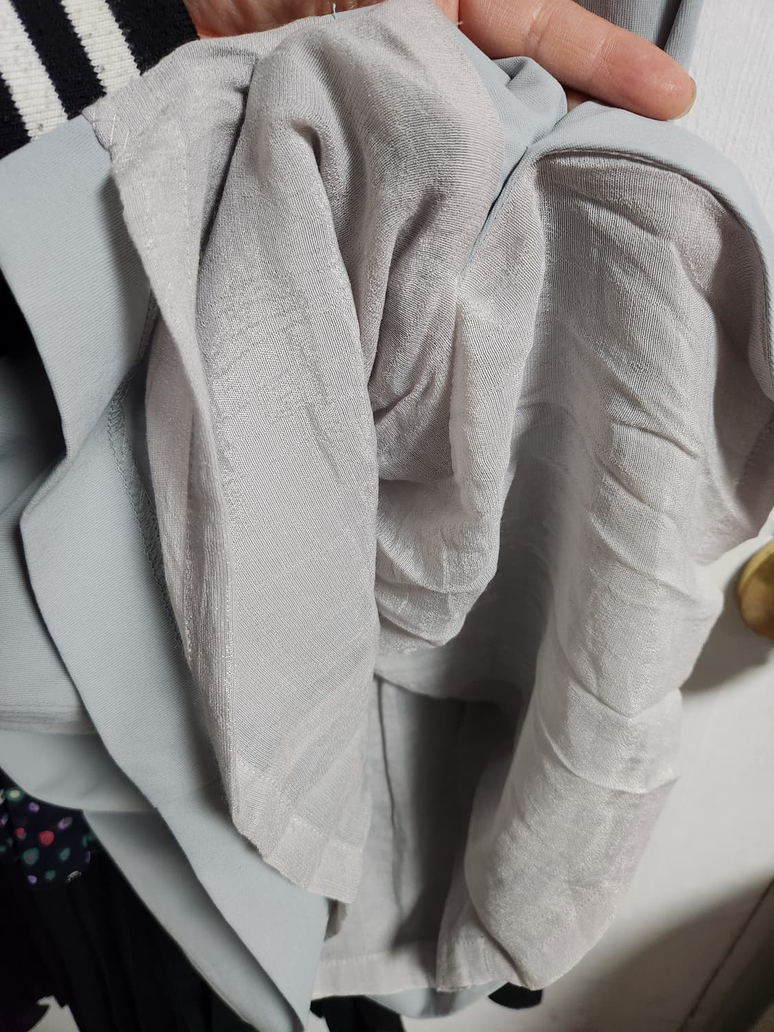 Ra Zu신축성 있는 회색 반팔 원피스 M(55~66) 상품이미지5