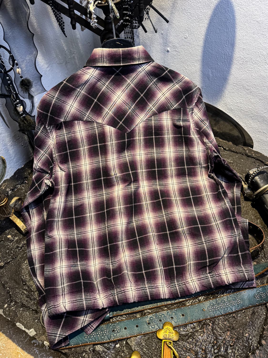 Purple Ombre Check Western Shirt Blouson 상품이미지10