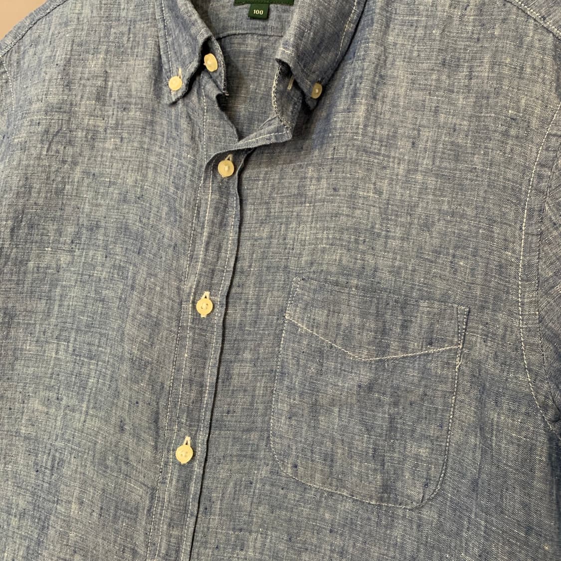 L 헨리코튼 이탈리안 슬림핏 린넨 반팔 셔츠 남방 상품이미지3