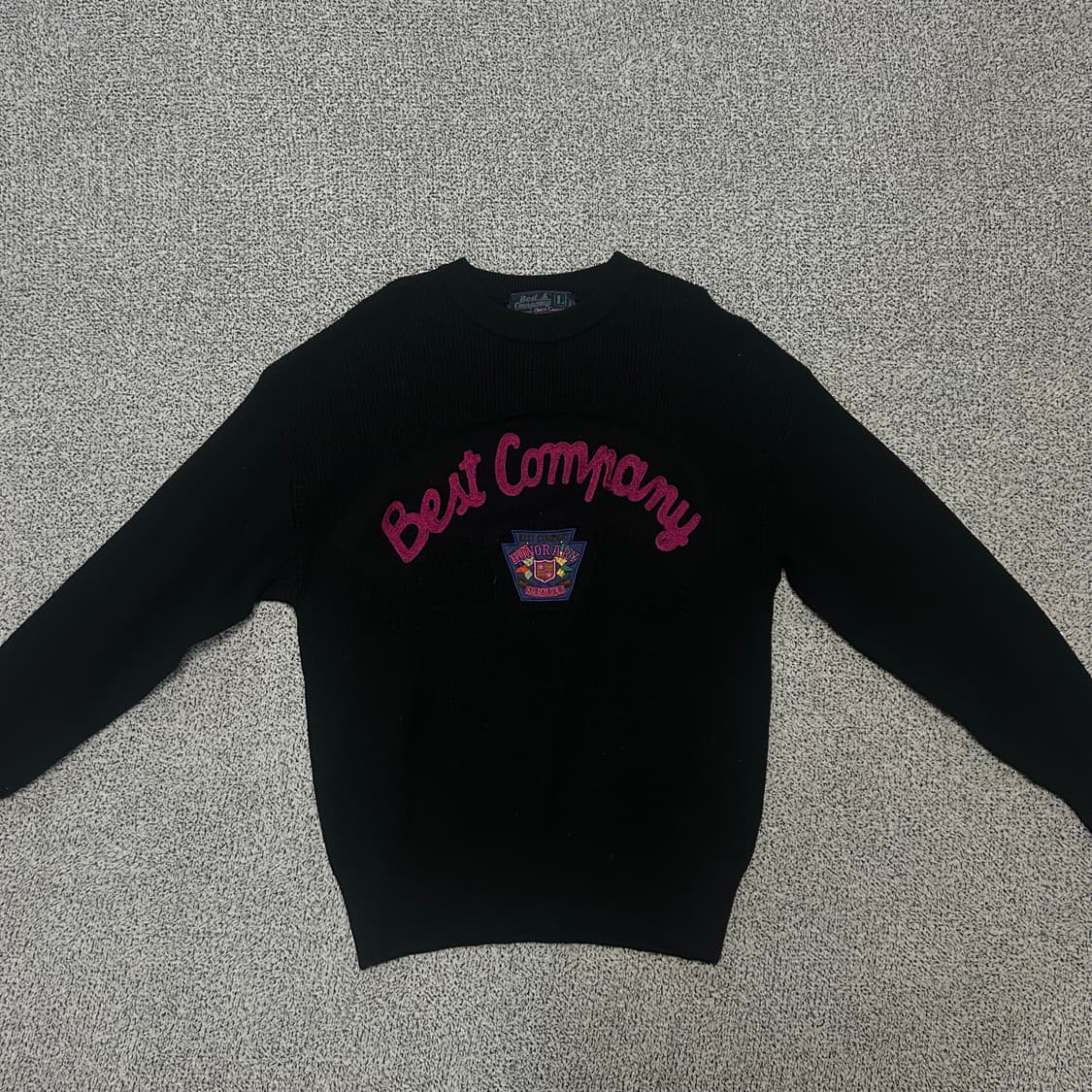 Best Company Pink Logo Black Knit. 상품이미지1