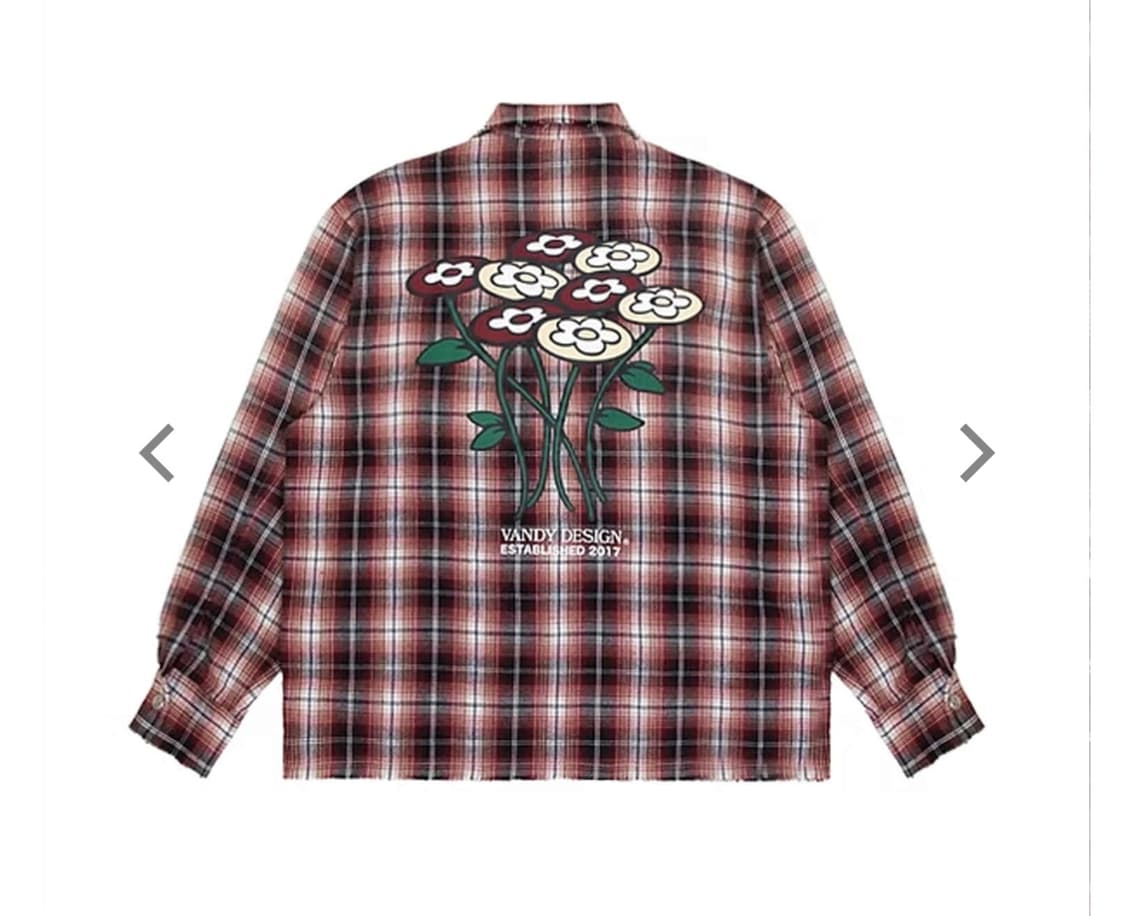 반디 더 핑크 플라워 플란넬 셔츠 버건디 m 상품이미지2