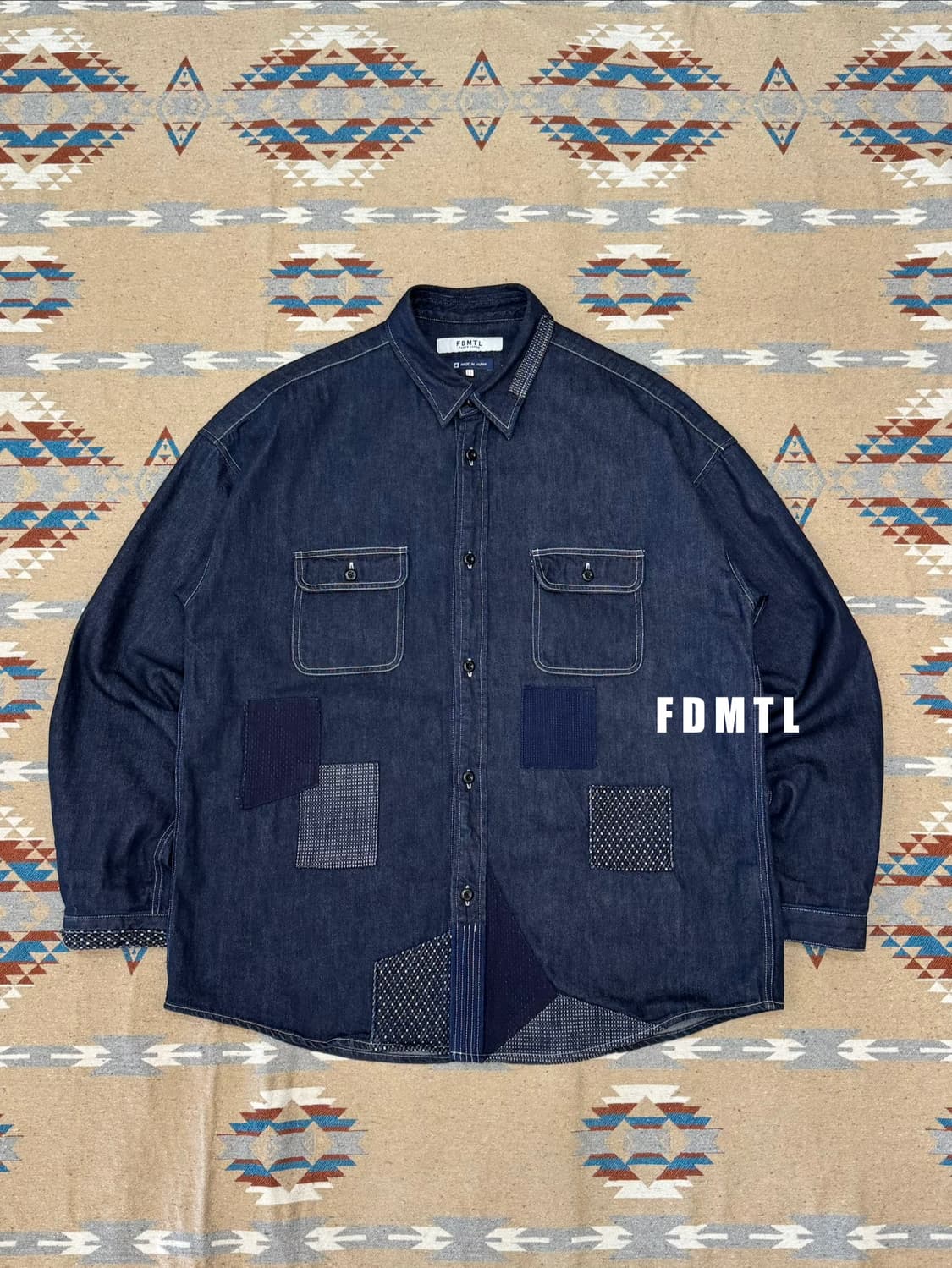 [5][XL] FDMTL 펀드멘탈 패치워크 데님 셔츠  상품이미지1