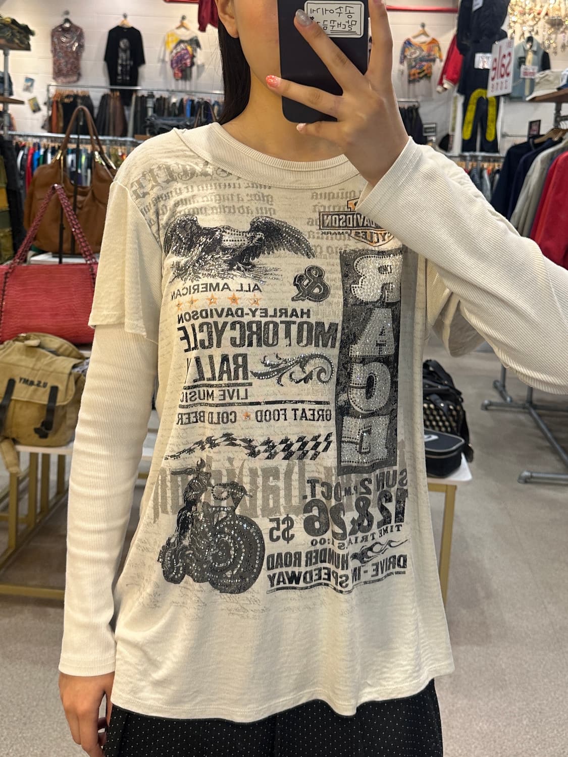 할리 데이비슨 프린팅 반팔 티셔츠 상품이미지3