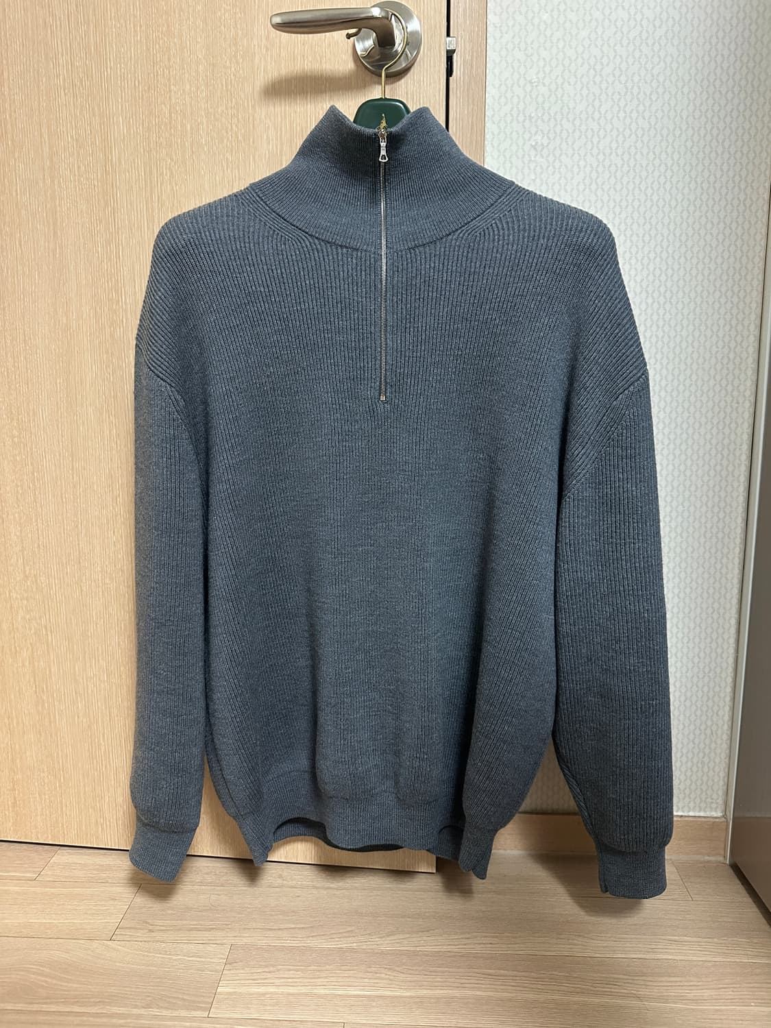 Volume Half Zip-up Knit (pebble)  상품이미지3