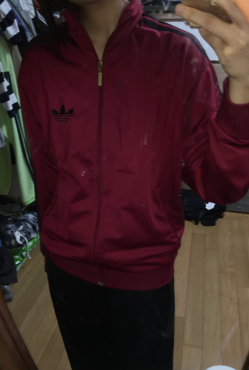 (희귀) 아디다스 버건디블랙 져지 상품이미지3