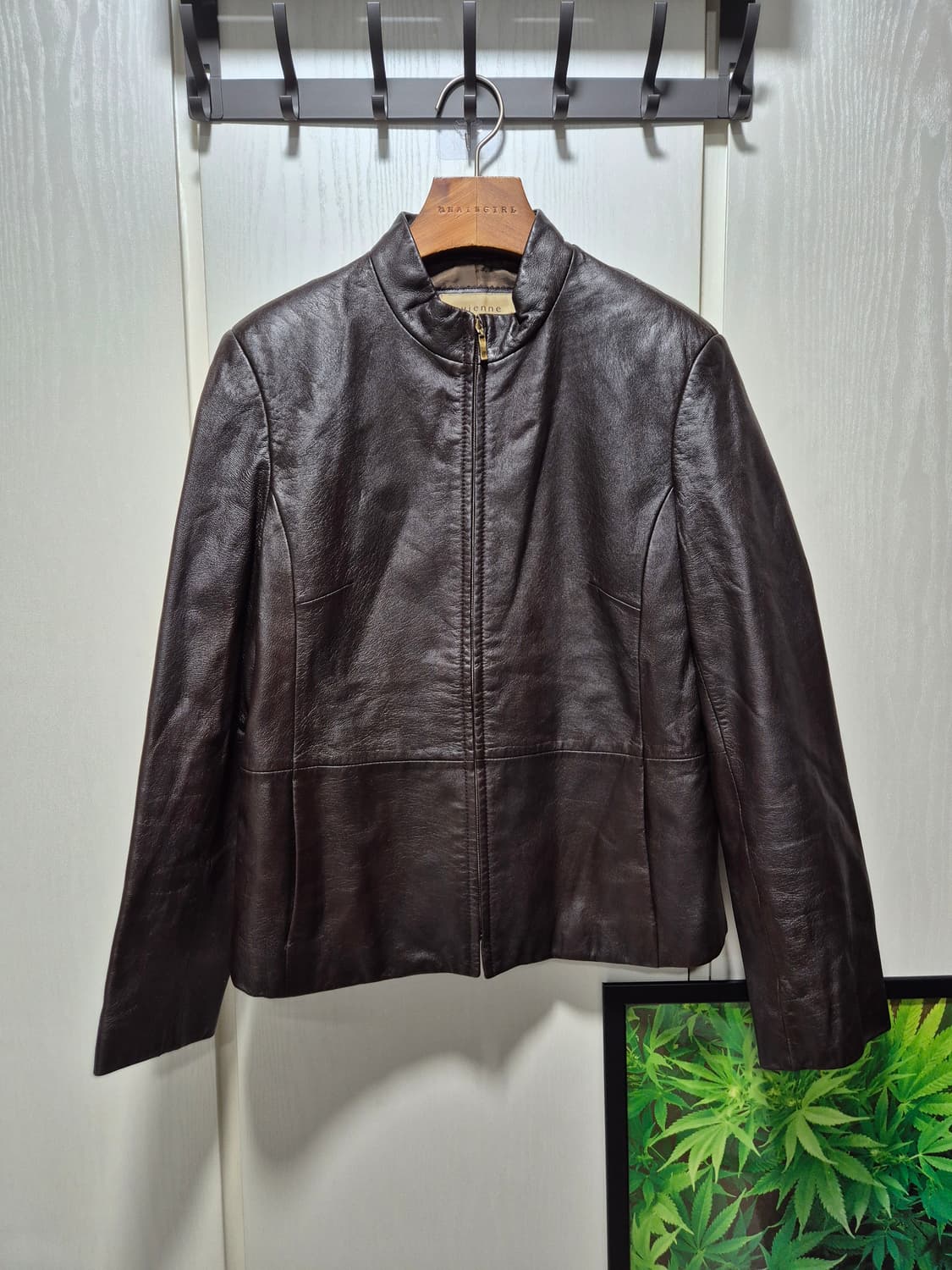 JPN 빈티지 초코브라운 양가죽 지퍼 자켓 상품이미지1