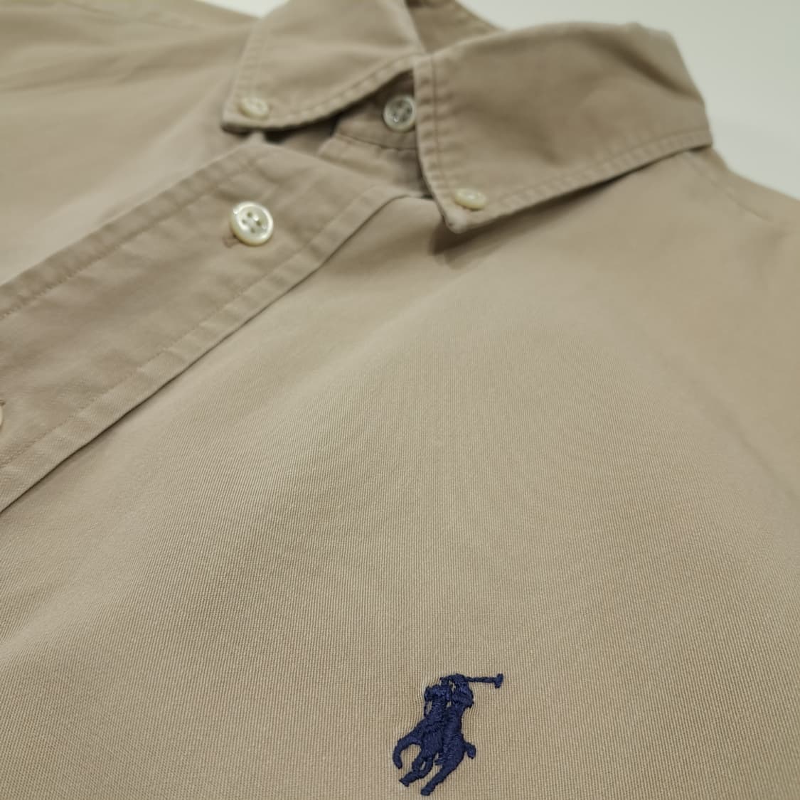 CL245 L 폴로 90s 블레이크 면 베이지 셔츠 남방 상품이미지4