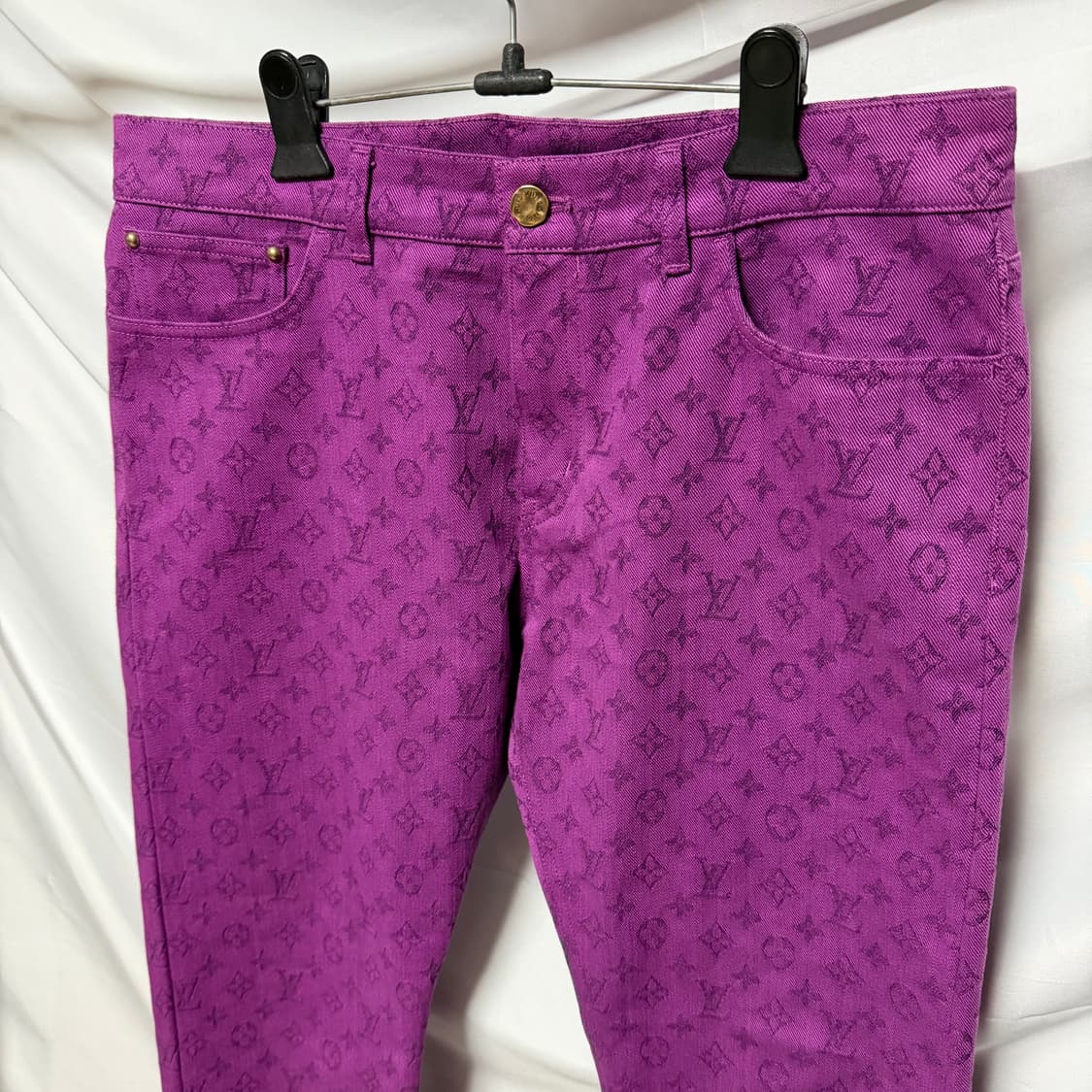 [S+급/정품] 루이비통 모노그램 데님 자켓 팬츠 셋업 퍼플 상품이미지6