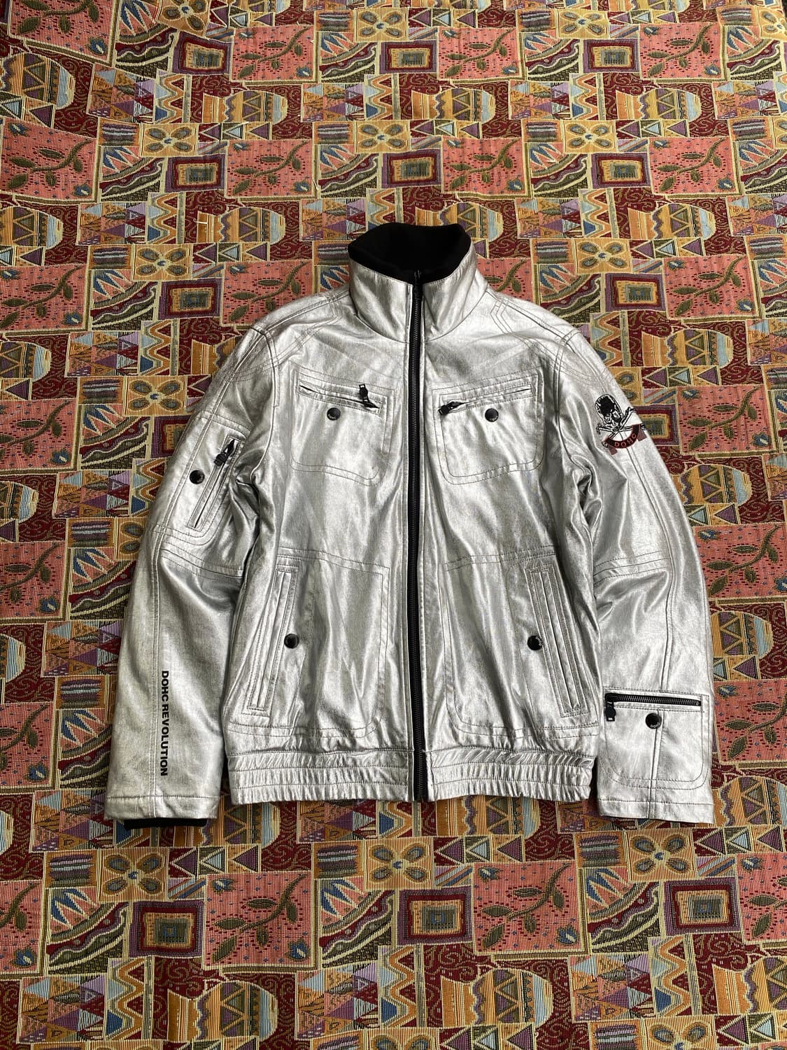 [M] DOHC Revolution 실버 바이커 자켓 상품이미지1