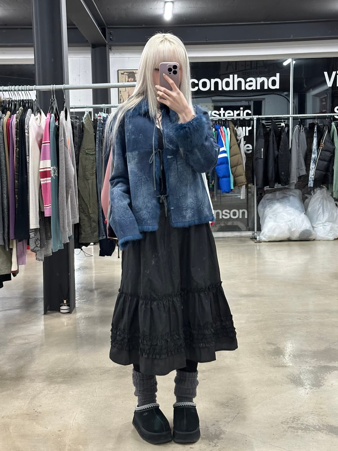 네이비 빈티지 래빗퍼 자켓 상품이미지2