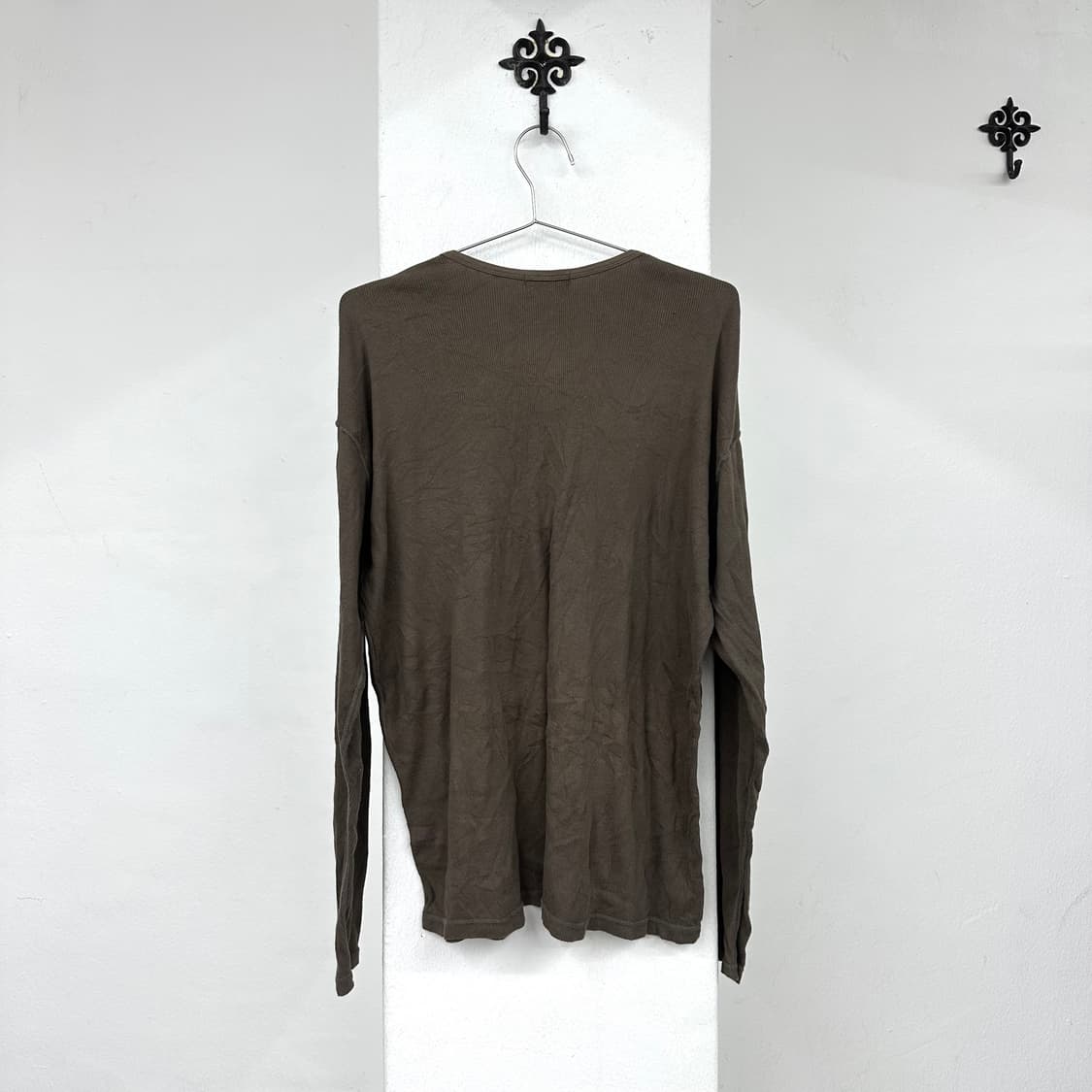 Khaki brown snap long sleeve  상품이미지4