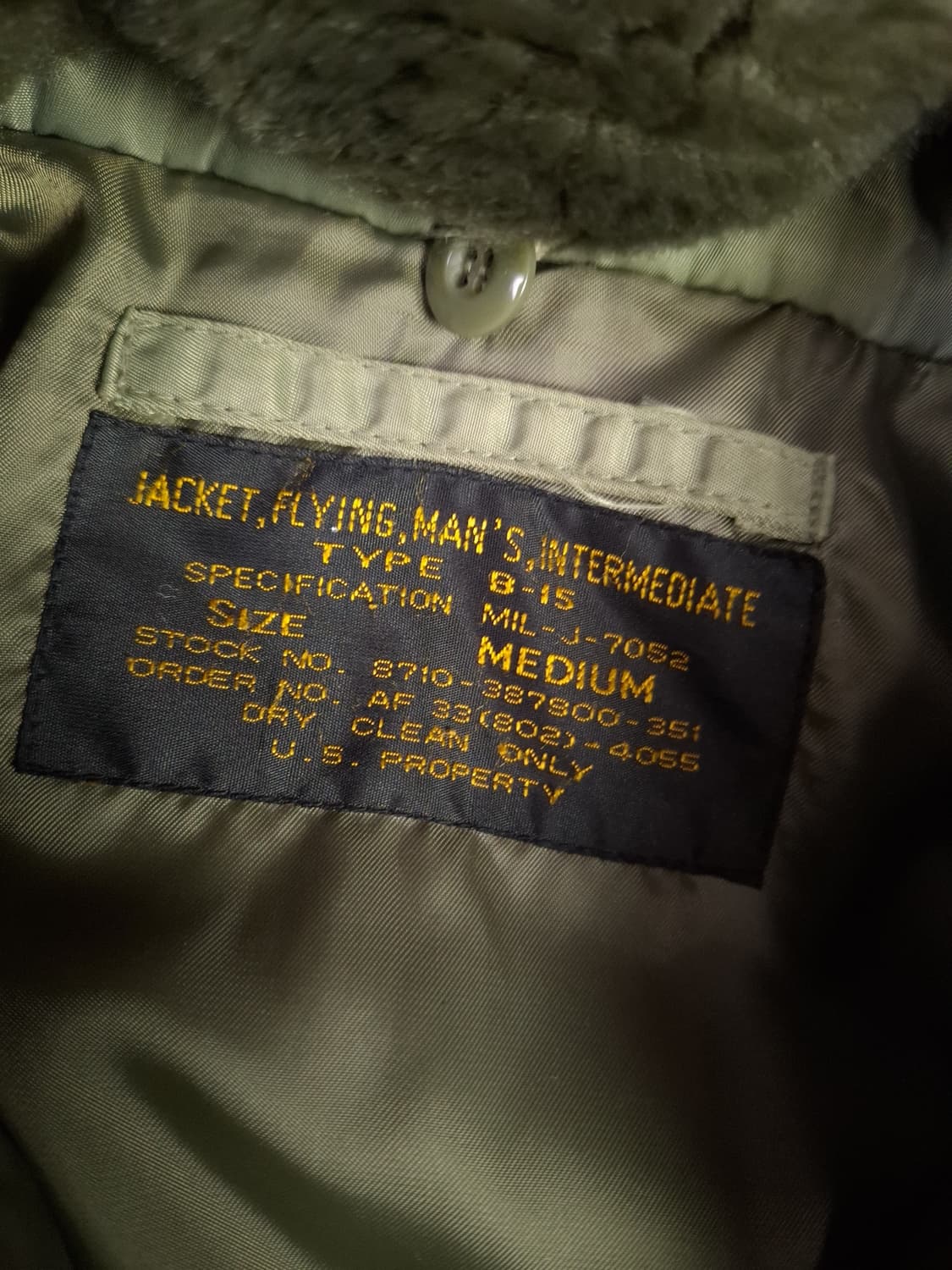 밀리터리 미공군 TAPE B-15C 항공자켓 상품이미지3