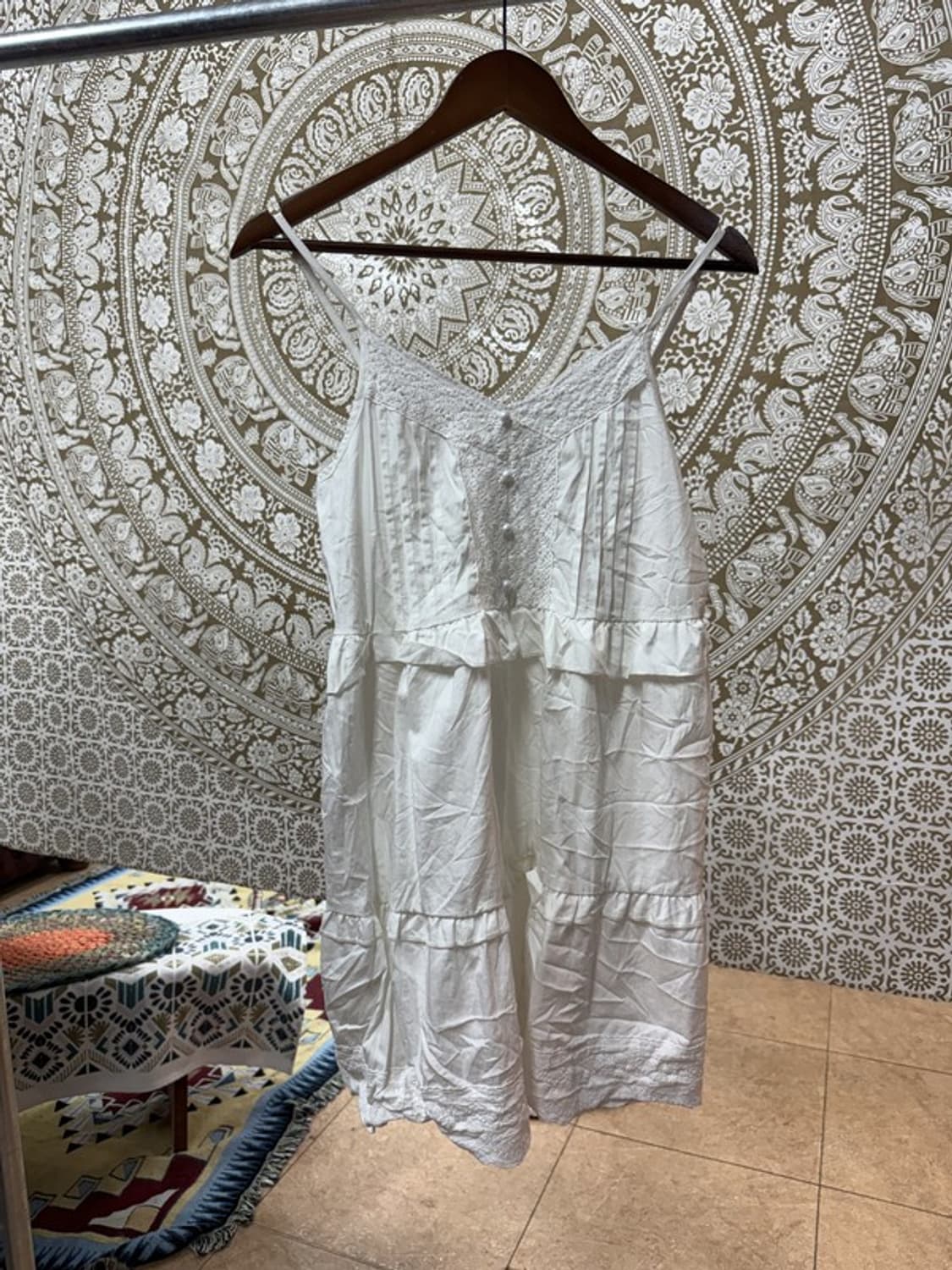 여성 프릴 레이스 디테일 롱 슬리브리스 상품이미지2