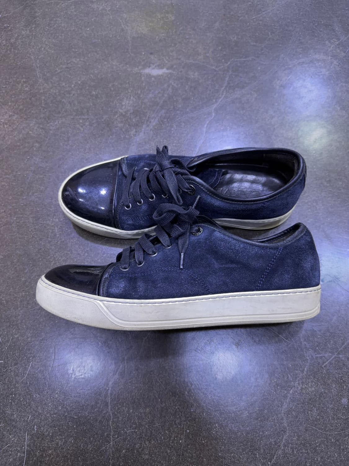 랑방 벨루어 스웨이드 스니커즈 네이비 블랙 6 사이즈 250 상품이미지6