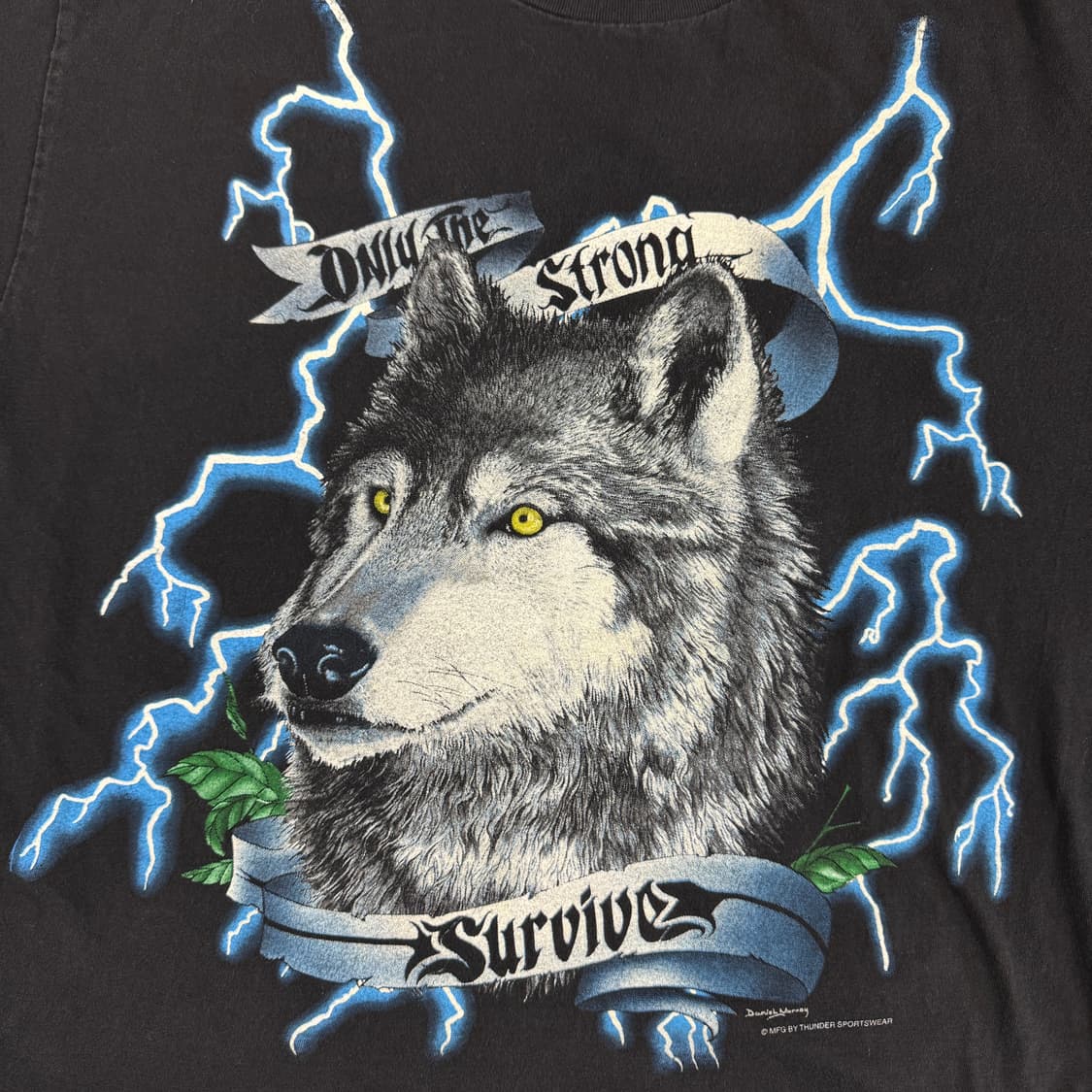 빈티지 90s 아메리칸썬더 울프 티셔츠 American Thunder 상품이미지3