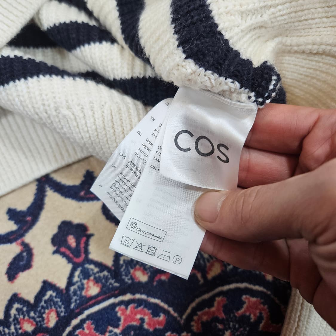 코스(COS) 울 혼방 스트라이프 니트 하프집업  상품이미지6