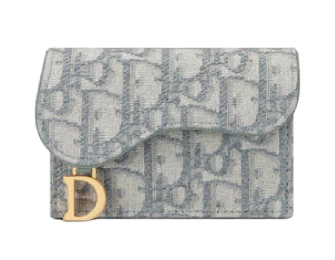(정품/풀박스)디올 새들 플랩 카드 홀더 그레이 디올 오블리크 자카드 상품이미지1