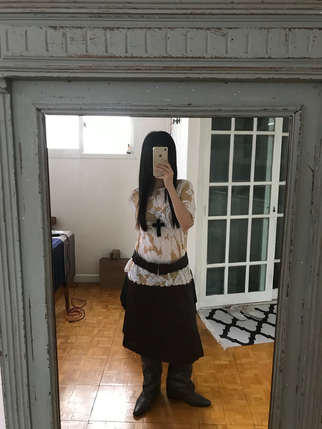 vintge brown skirt 상품이미지2