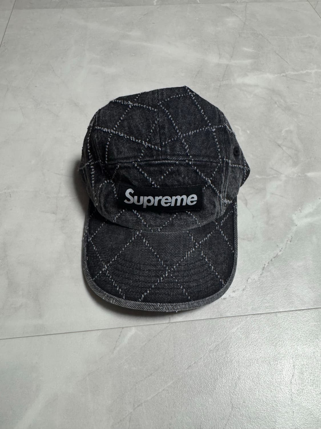 슈프림 펀치드 데님 캠프캡 블랙 상품이미지2