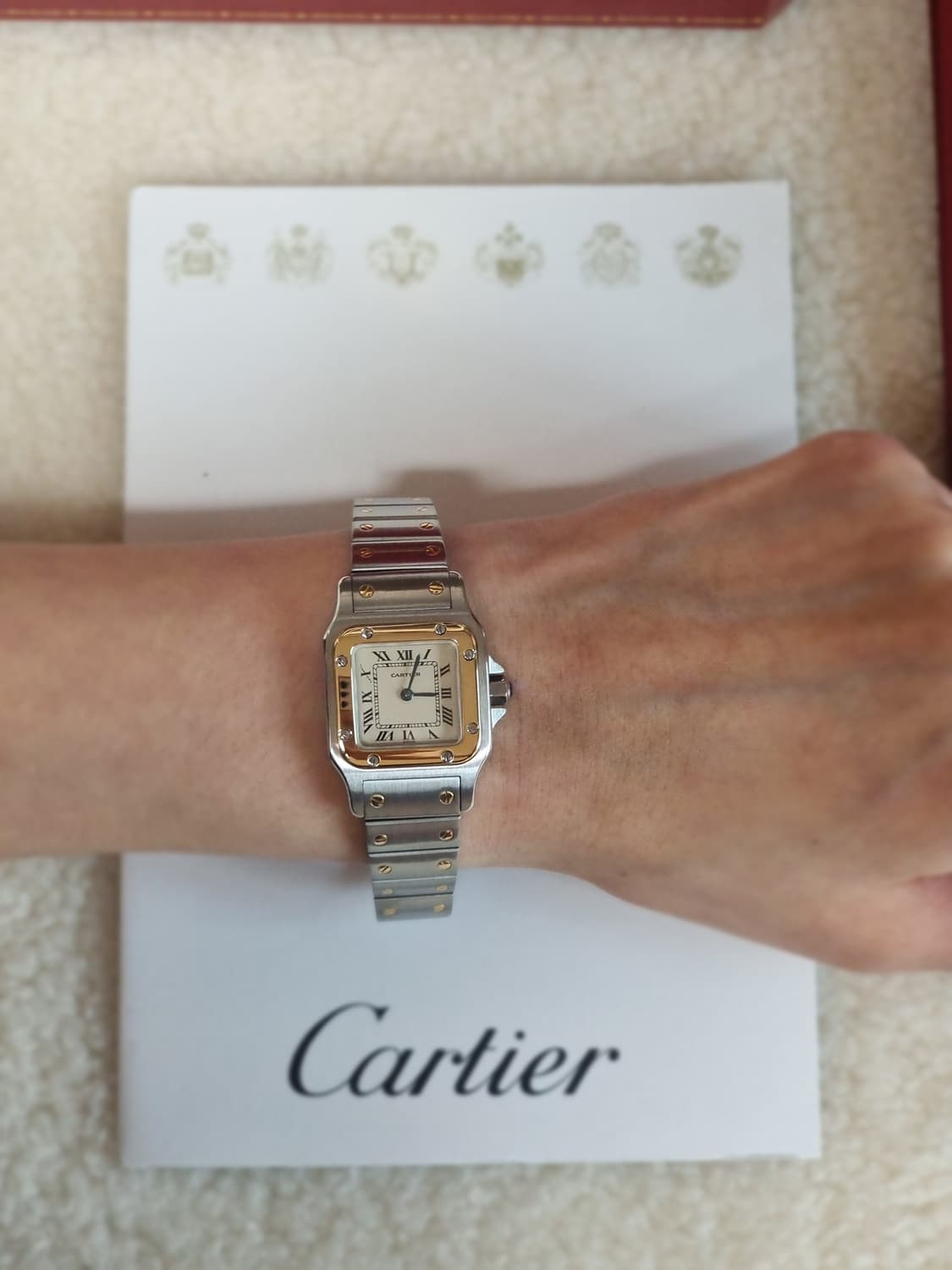 까르띠에 산토스 갈베 18K 쿼츠 로만다이얼 스몰 여성시계 90년대 상품이미지6