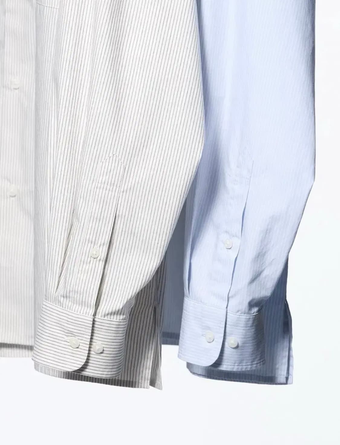 [새상품]유니클로 C 브로드클로스 오버사이즈 스트라이프 셔츠 Msize 상품이미지3