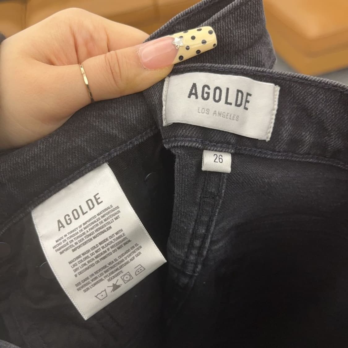 에이골디 모던시크 캐주얼 하이웨스트 흑청 데님팬츠 26인치 C09723 상품이미지5
