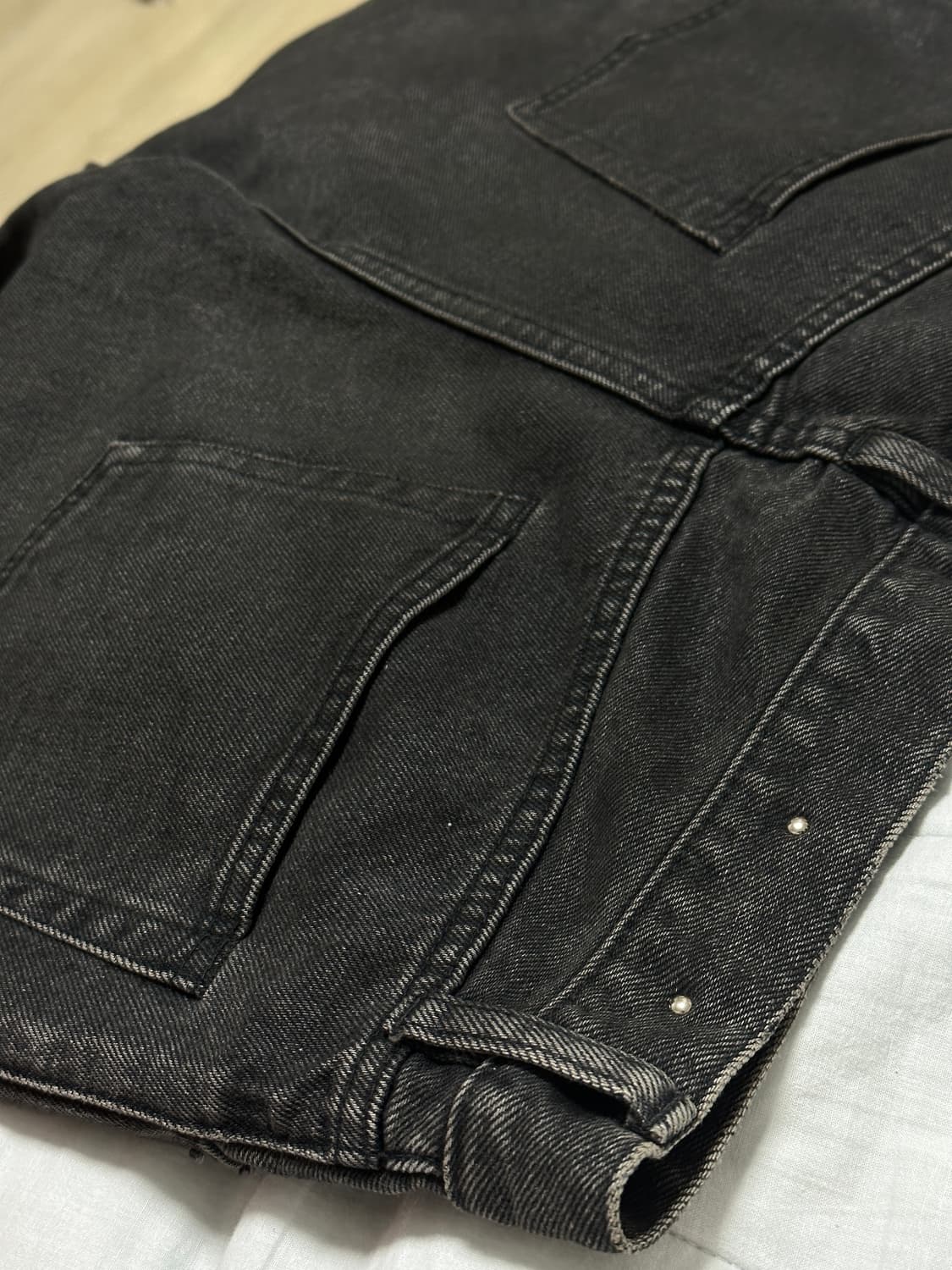 와코마리아X마인데님 테이퍼드 데님 블랙 M 상품이미지3